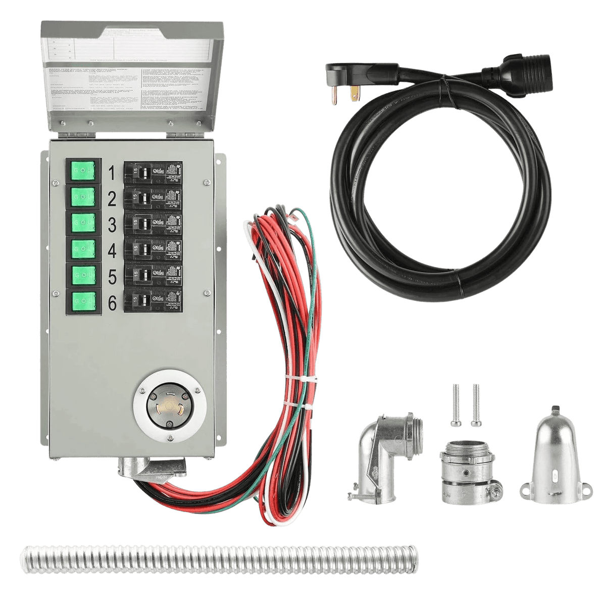 120V 30A 6-Circuit Non-Automatic Transfer Switch - Garage Rebel