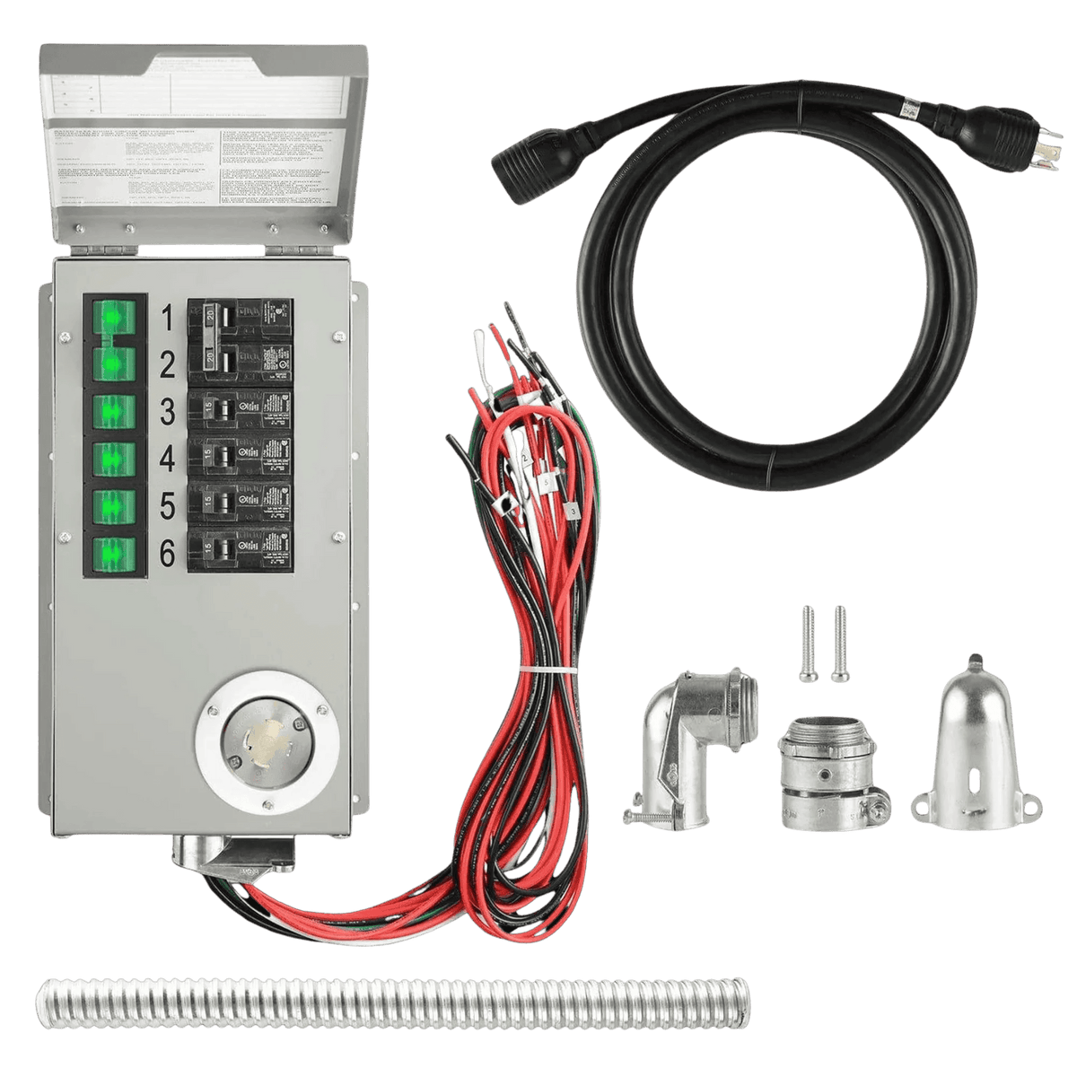 120V/240V 30A 6-Circuit Non-Automatic Transfer Switch - Garage Rebel