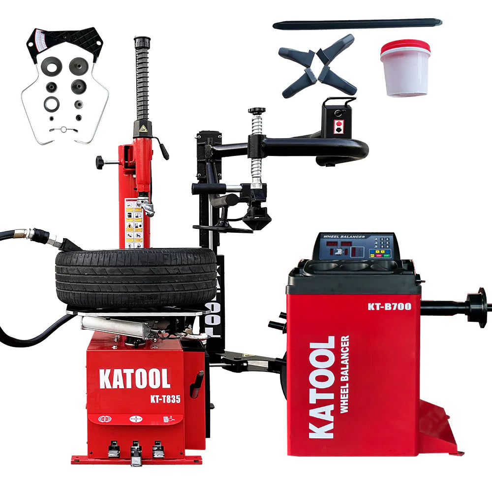 Combo 13: Tire Changer KT-T835 & Wheel Balancer KT-B700 w/ adaptors