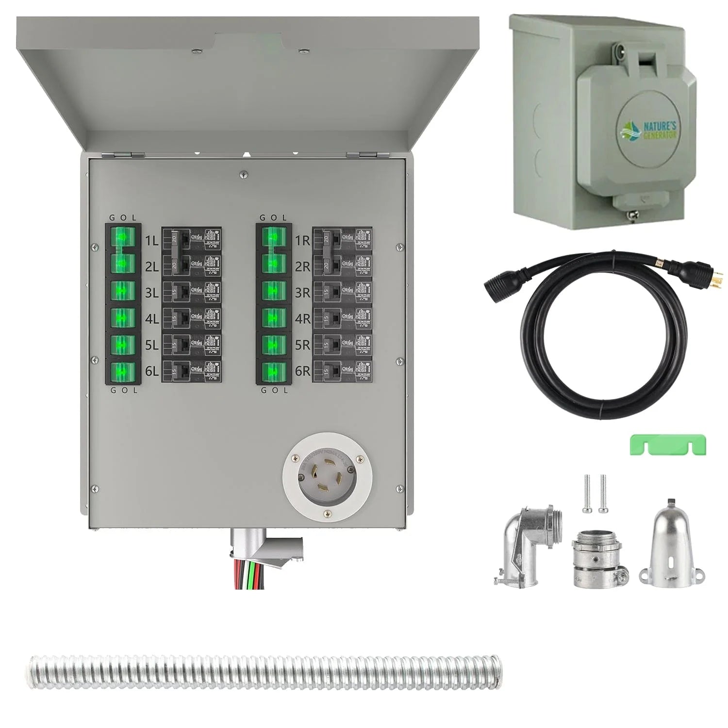 12-Circuit 120/240V 30A Non-Automatic Transfer Switch
