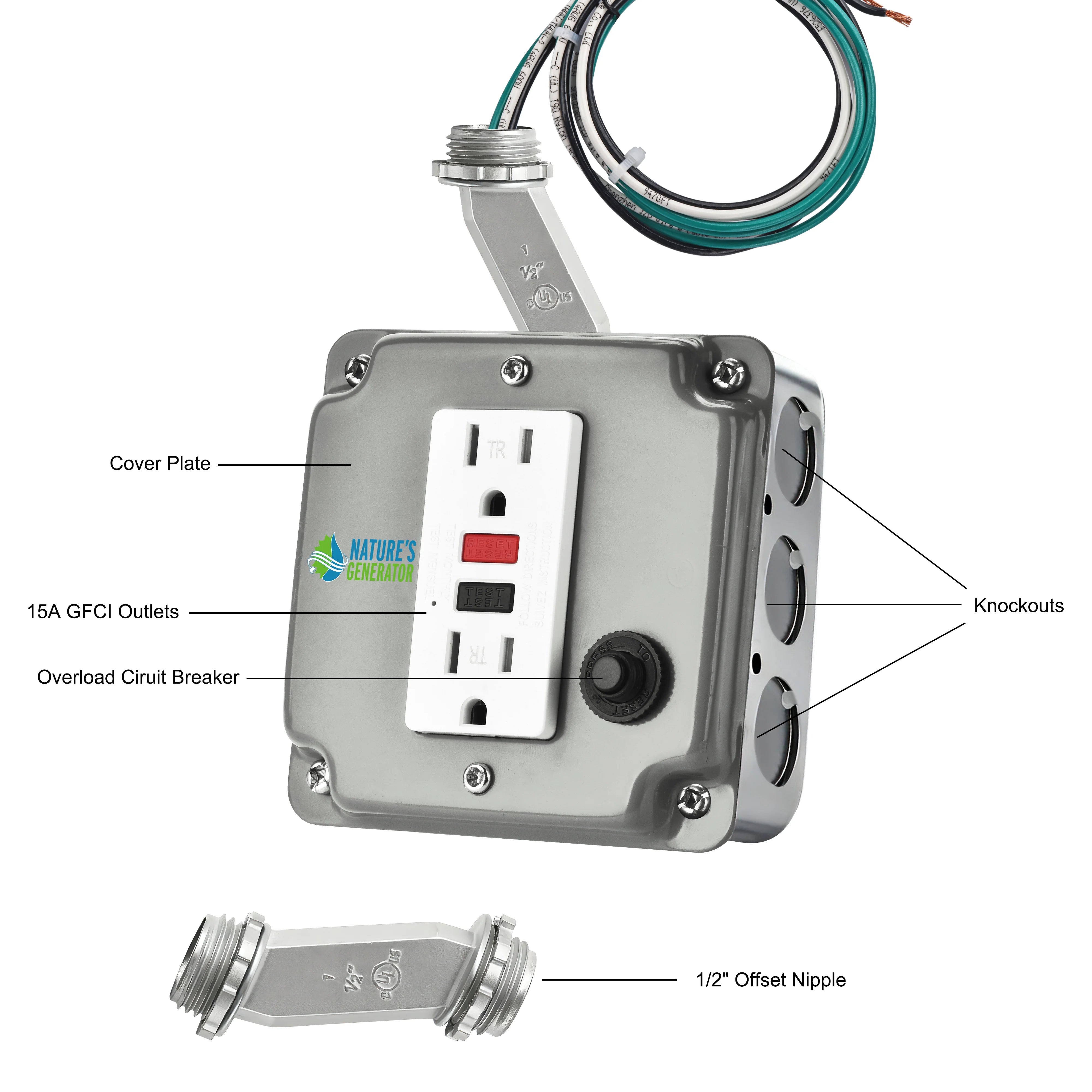 Nature's Generator 15A GFCI Power Outlet Box