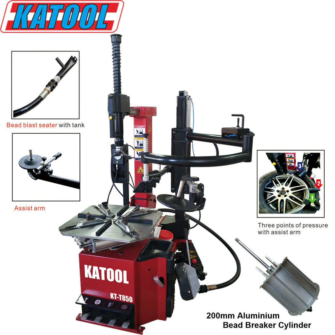 Combo 6: Tire Changer KT-T850 & Wheel Balancer KT-B760 w/ adaptors