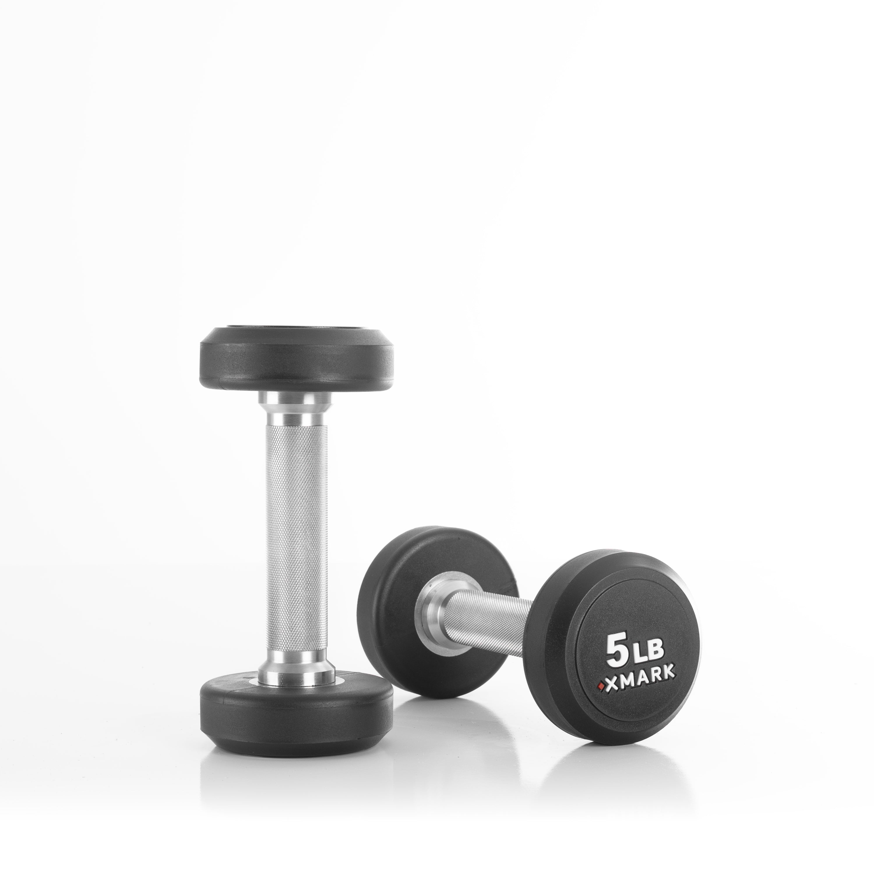 Round Commercial Urethane Dumbbells  (5-50 lb and 5-75 lb Sets)