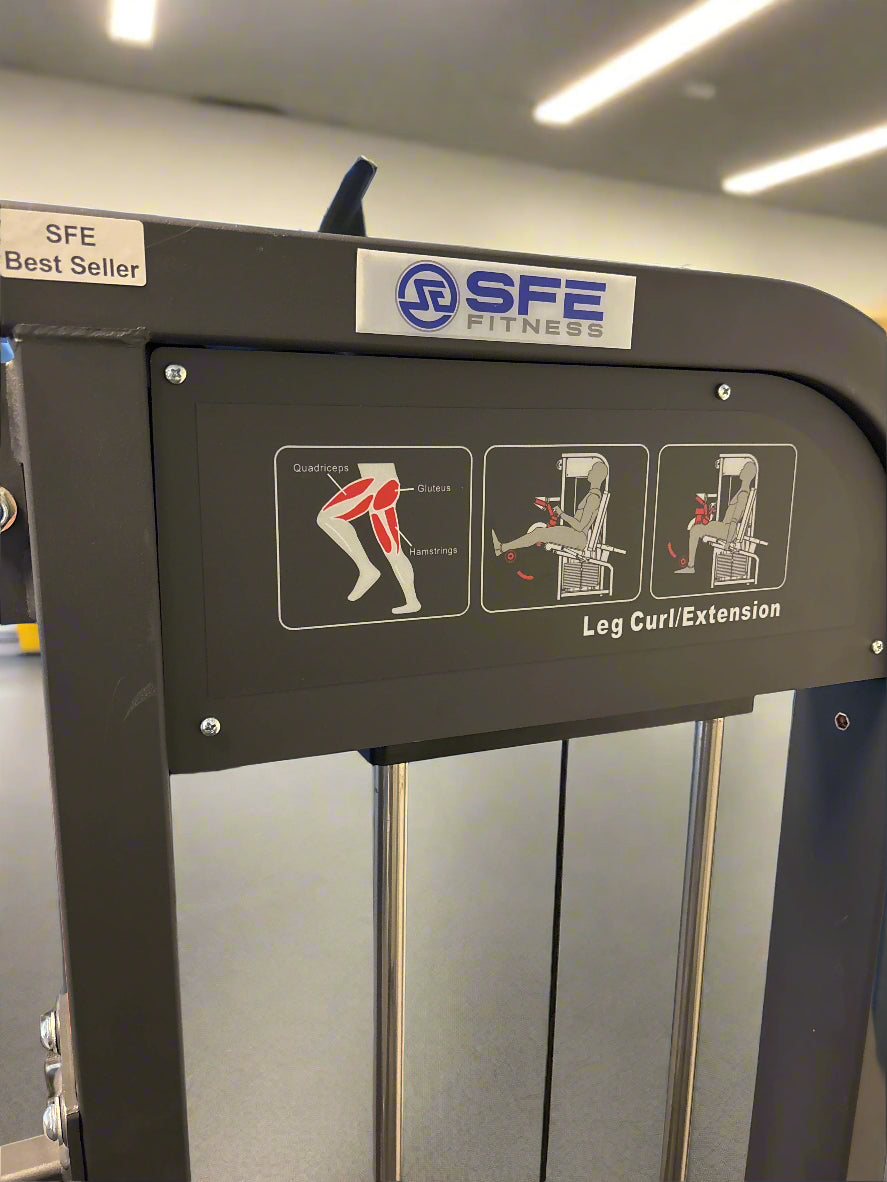 Selectorized Seated Leg Extension & Leg Curl Machine w/ 250lb Weight Stack (New)