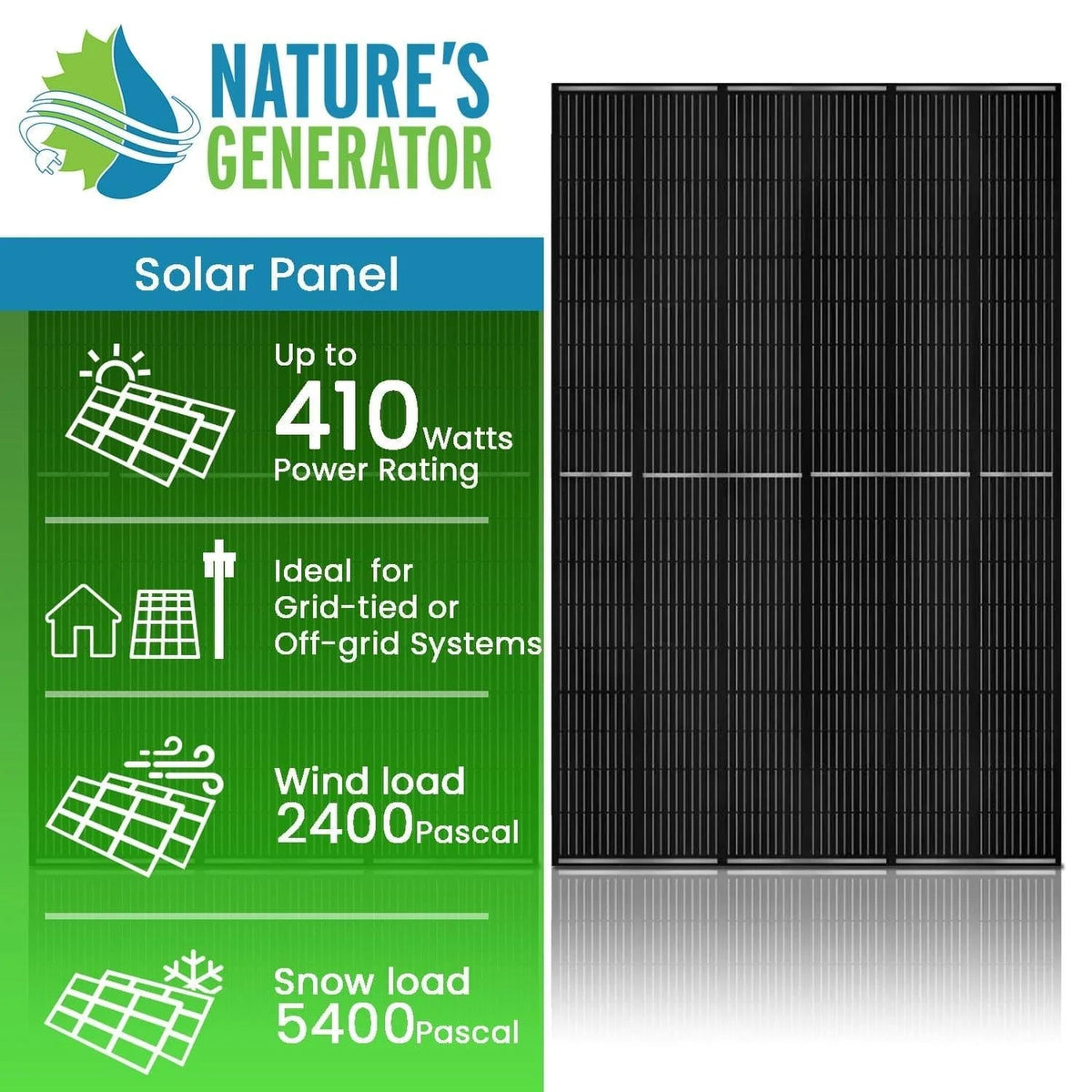 410 Watt Monocrystalline Solar Panel (2 Pack) - Garage Rebel
