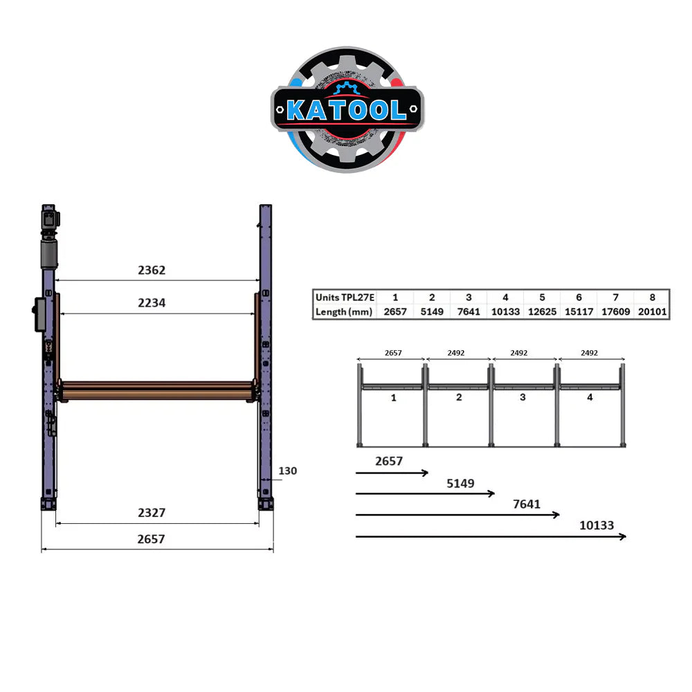 KT-P2700 2 post floor plate parking lift -2 column parking lift car parking lift 6600 LBS