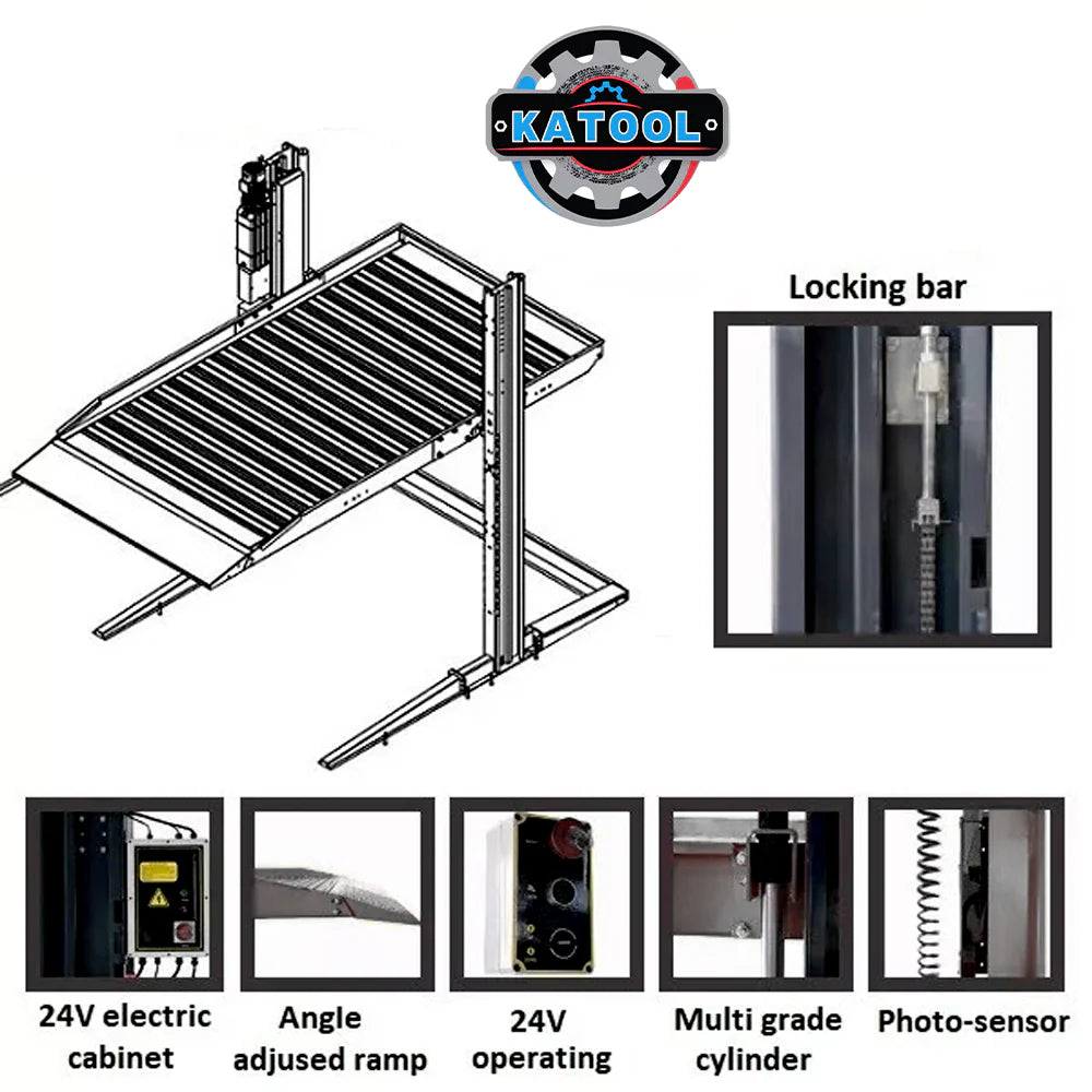 KT-P2700 2 post floor plate parking lift -2 column parking lift car parking lift 6600 LBS