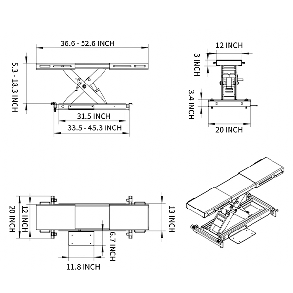KT-RJ50 Rolling Jack 5000 lbs. Lifting Capacity
