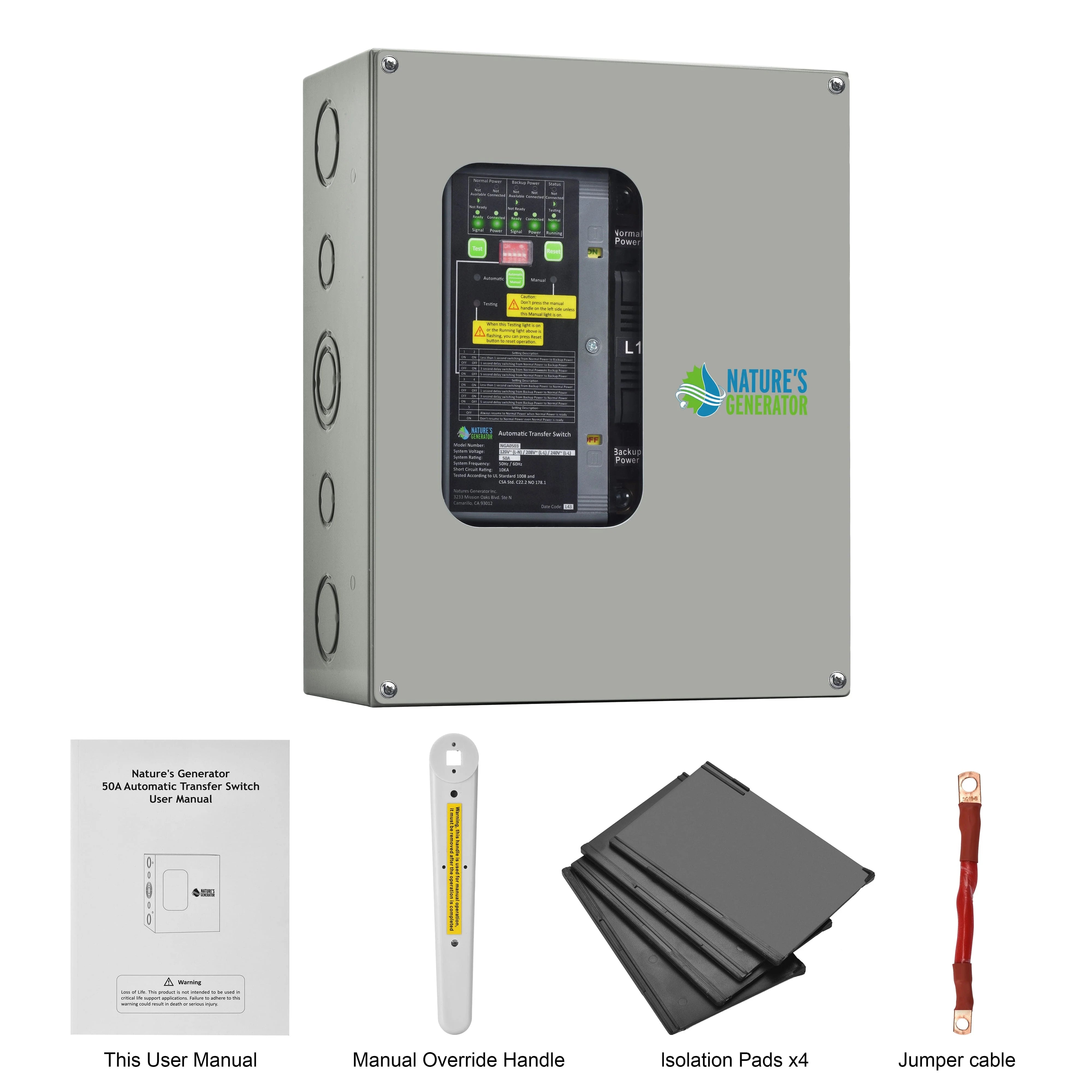 50A Compact Automatic Transfer Switch for Home, RV & Marine
