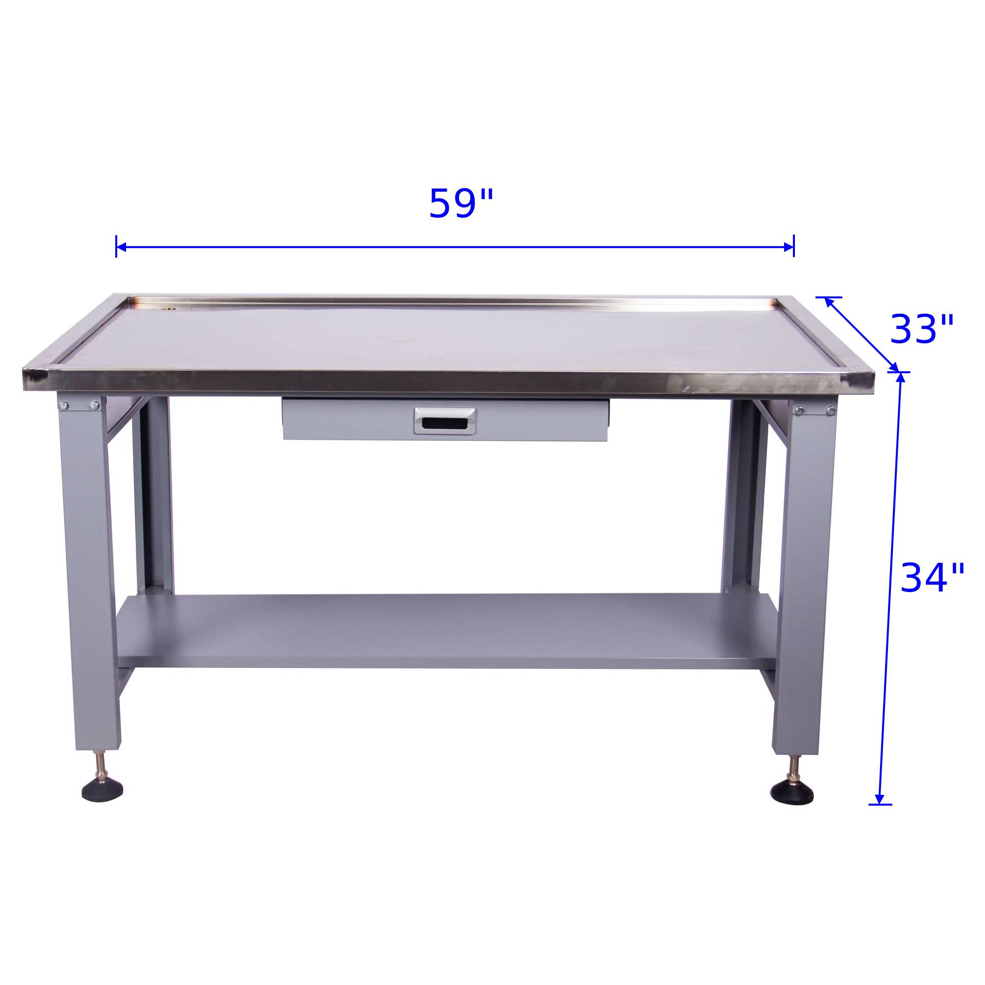 59 inch Large Heavy Duty Machine Teardown Table with Drain Hole - Garage Rebel