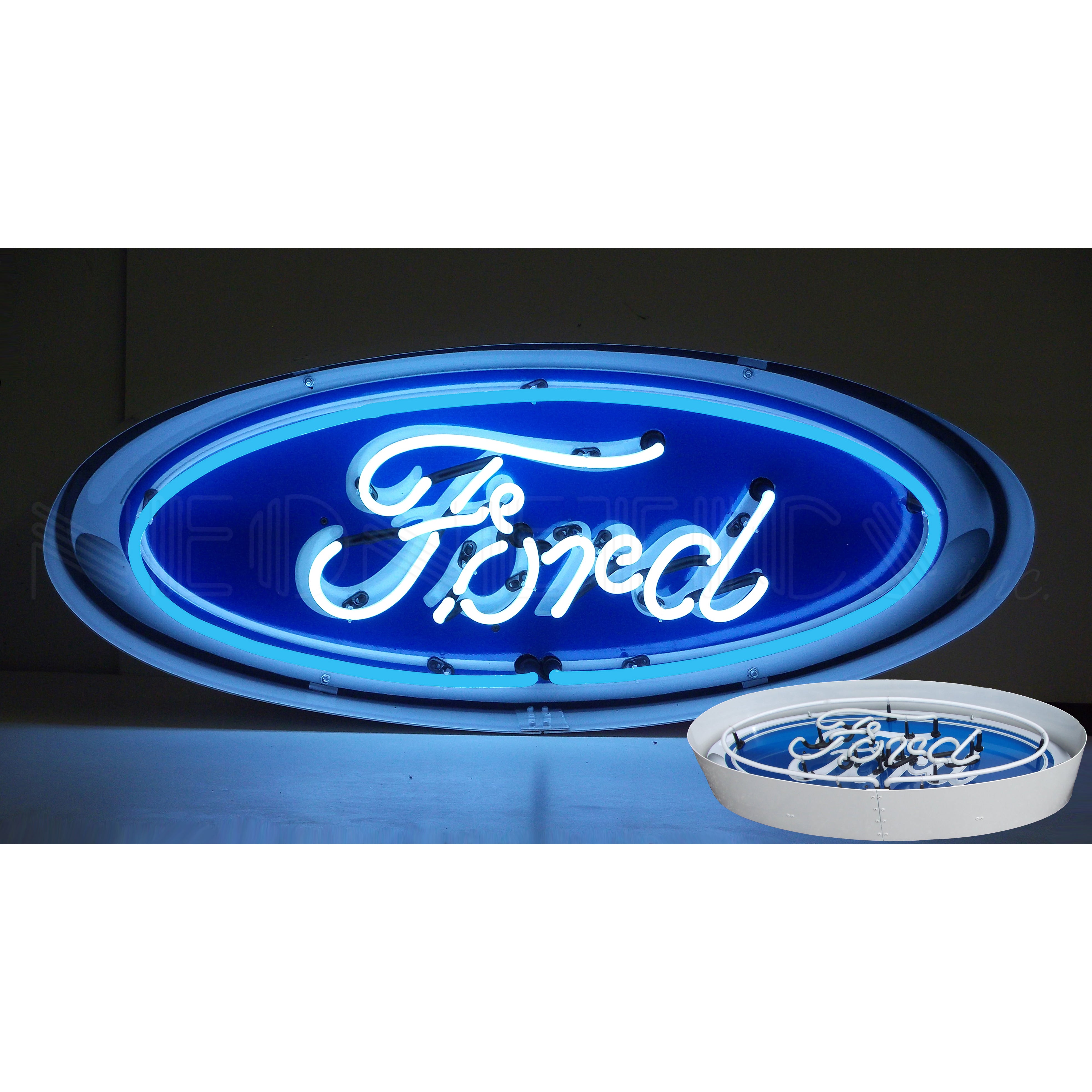 FORD OVAL NEON SIGN IN METAL CAN