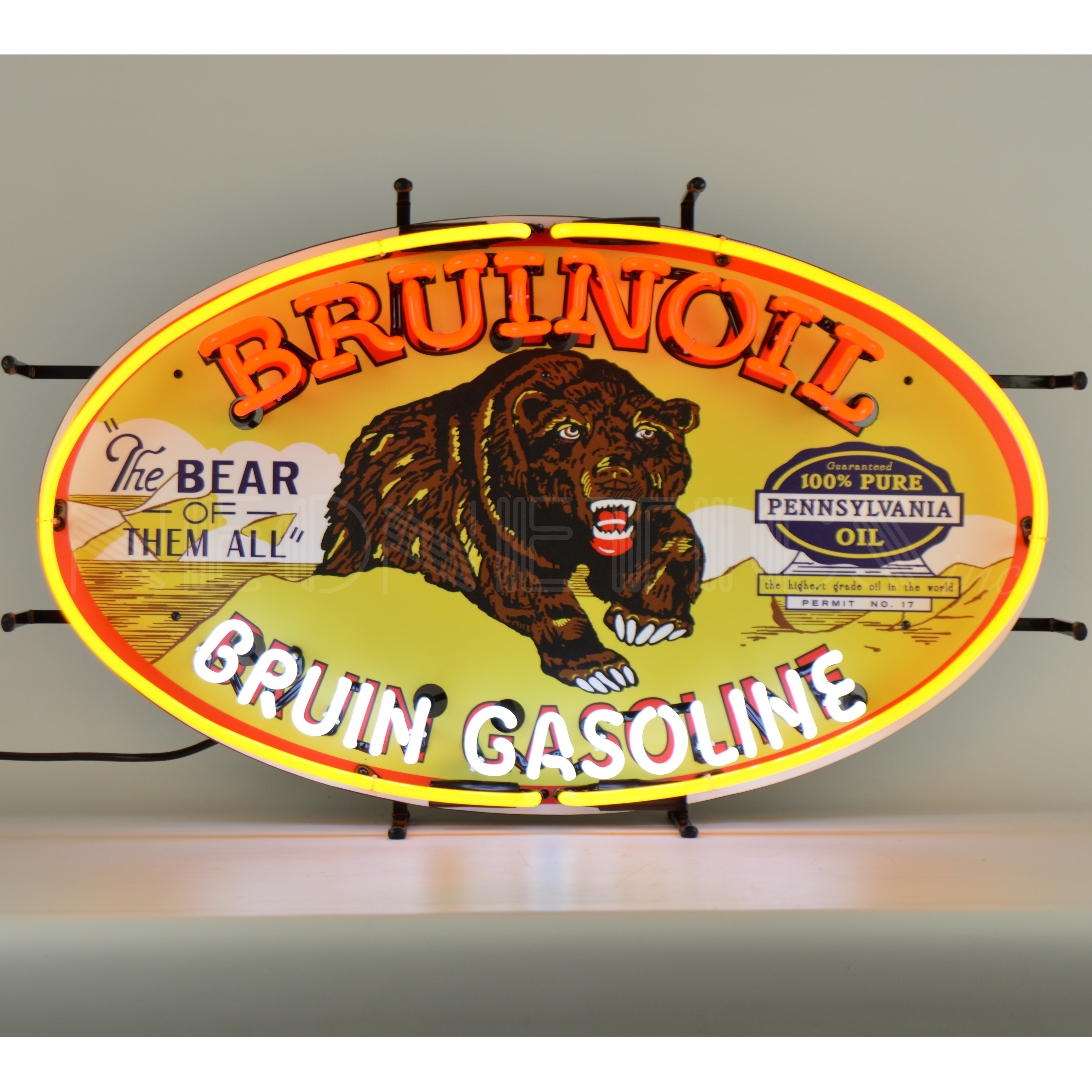 GAS - BRUINOIL BRUIN GASOLINE NEON SIGN