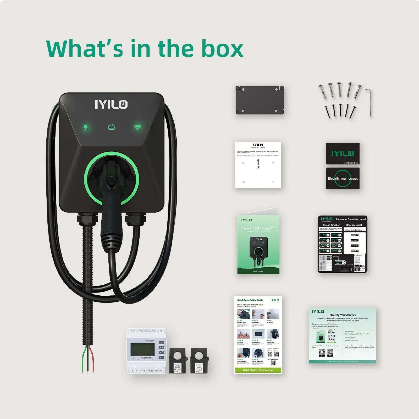 IYILO Pro EV Charger Level 2 Hardwired with Energy Meter (48A)