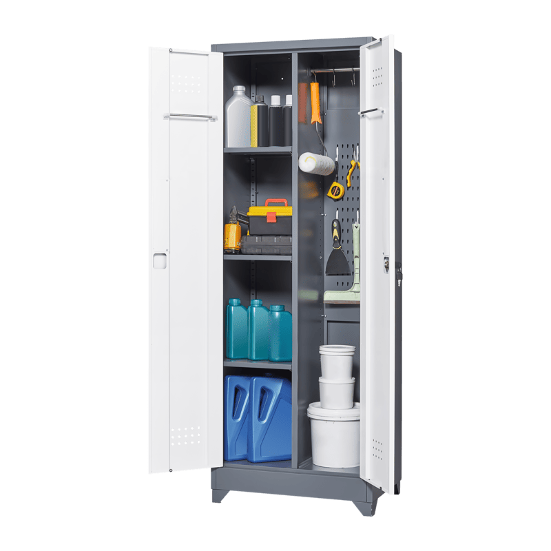 SC1H Classic Metal Storage Cabinet with Shelves and Hanging Rod