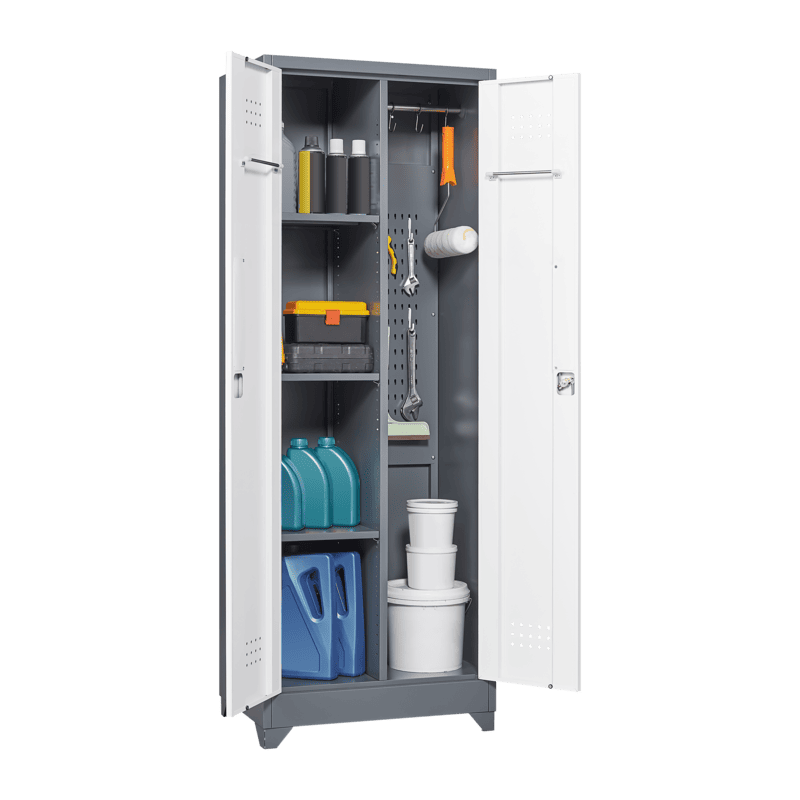 SC1H Classic Metal Storage Cabinet with Shelves and Hanging Rod