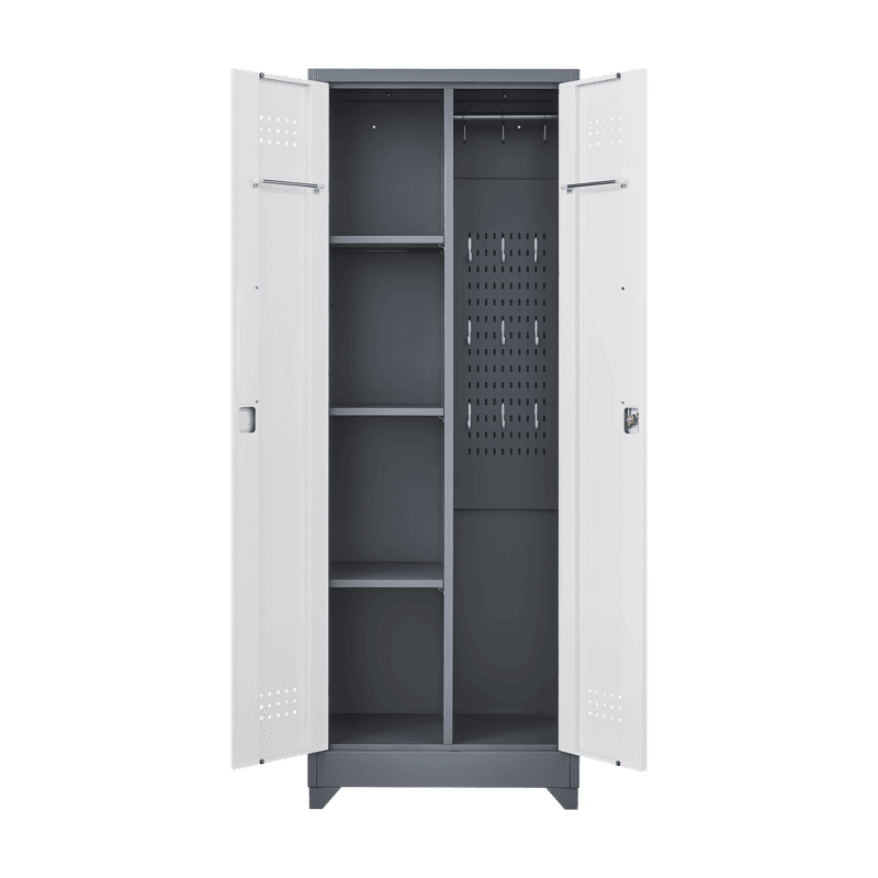 SC1H Classic Metal Storage Cabinet with Shelves and Hanging Rod