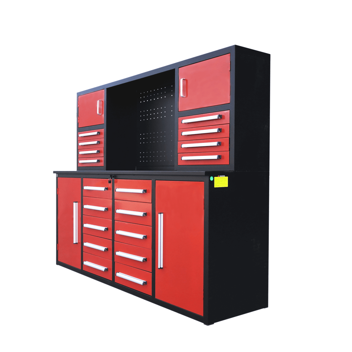 7 ft Garage Cabinet (18 Drawers & 4 Cabinets & Pegboard) - Garage Rebel
