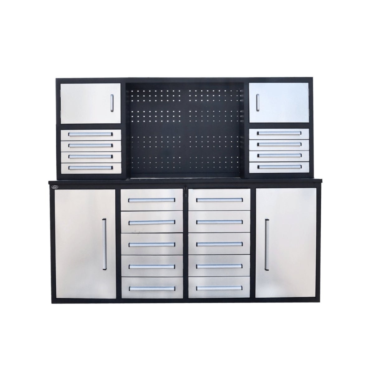 7 ft Garage Cabinet (18 Drawers & 4 Cabinets & Pegboard) - Garage Rebel