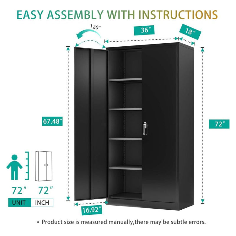 SC1B Basic Metal Garage  Storage Cabinet with 4 Adjustable Shelves