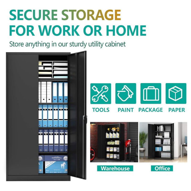SC1B Basic Metal Garage  Storage Cabinet with 4 Adjustable Shelves