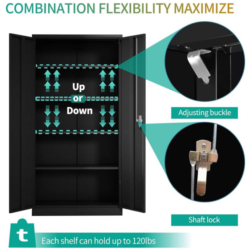 SC1B Basic Metal Garage  Storage Cabinet with 4 Adjustable Shelves