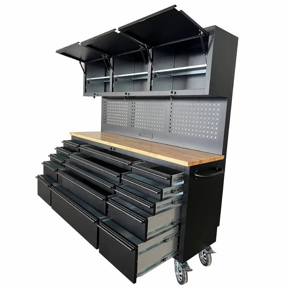 72 inch Rolling Garage Cabinets with Pegboard - Garage Rebel