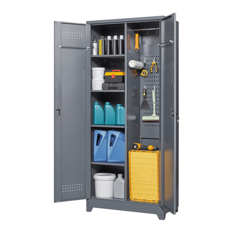 SC1H Classic Metal Storage Cabinet with Shelves and Hanging Rod