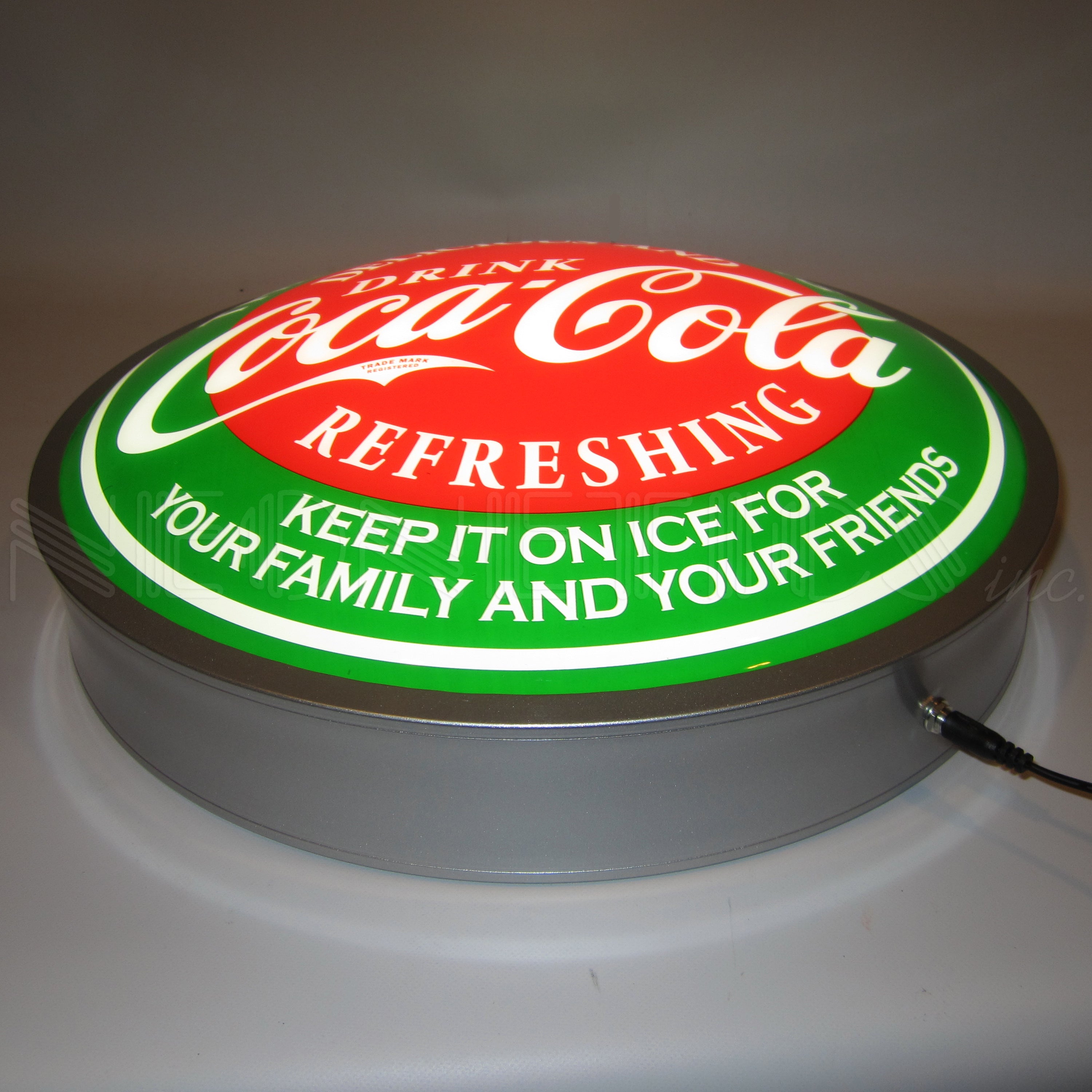 COCA-COLA EVERGREEN 15 INCH BACKLIT LED LIGHTED SIGN