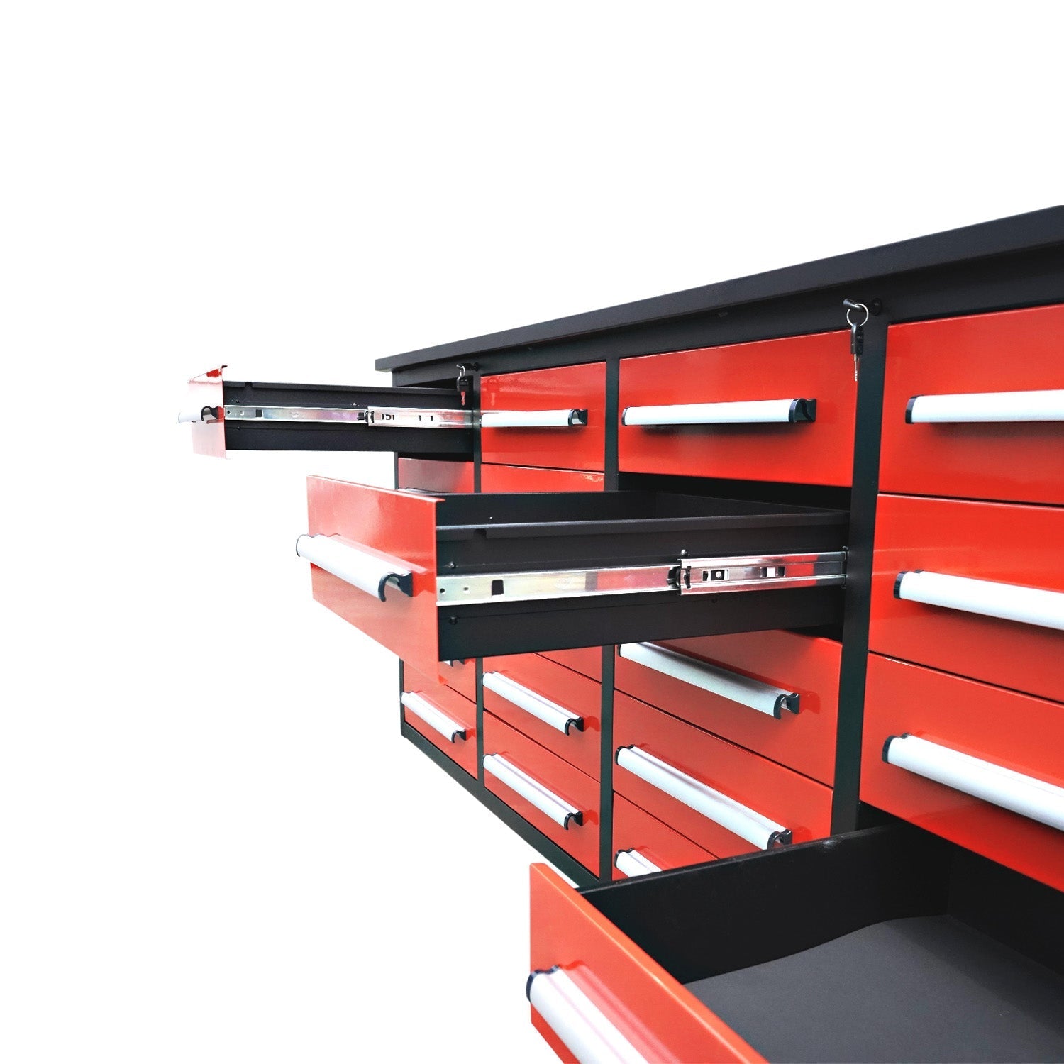 7ft Heavy Duty Workbench Cabinet with 20 Drawers - Garage Rebel