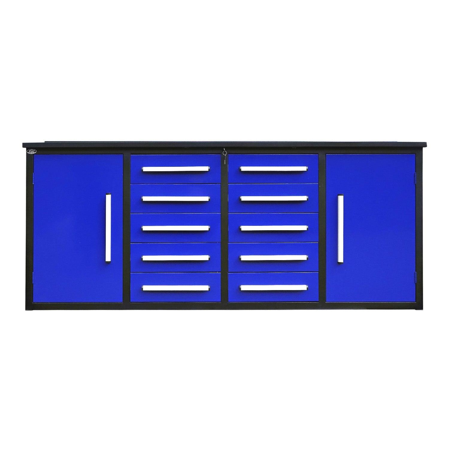 7ft Heavy Duty Workbench with 10 Drawers & 2 Cabinets - Garage Rebel