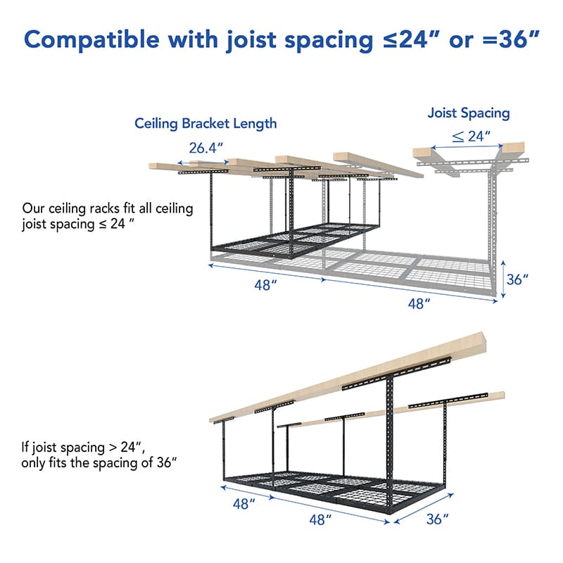GR38 Classic 3' x 8' Overhead Garage Storage Rack