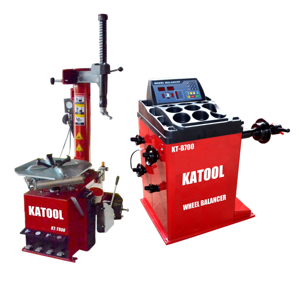 Katool KT-T800 & KT-B700 Tire Changer and Balancer Combo w/ adaptors