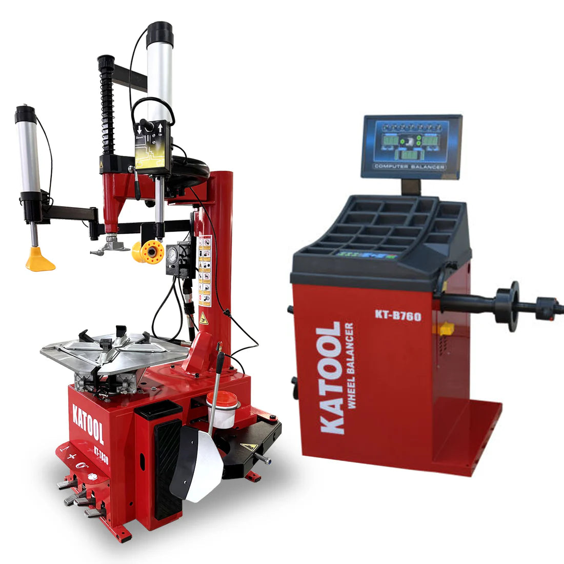 Combo 4: Tire Changer KT-T830 & Wheel Balancer KT-B760 w/ adaptors
