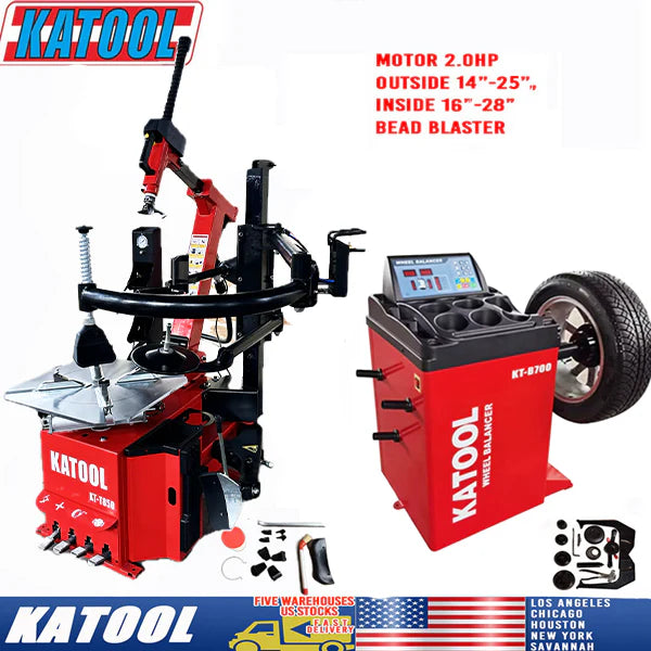 Combo 5: Tire Changer KT-T850 & Wheel Balancer KT-B700 w/ adaptors