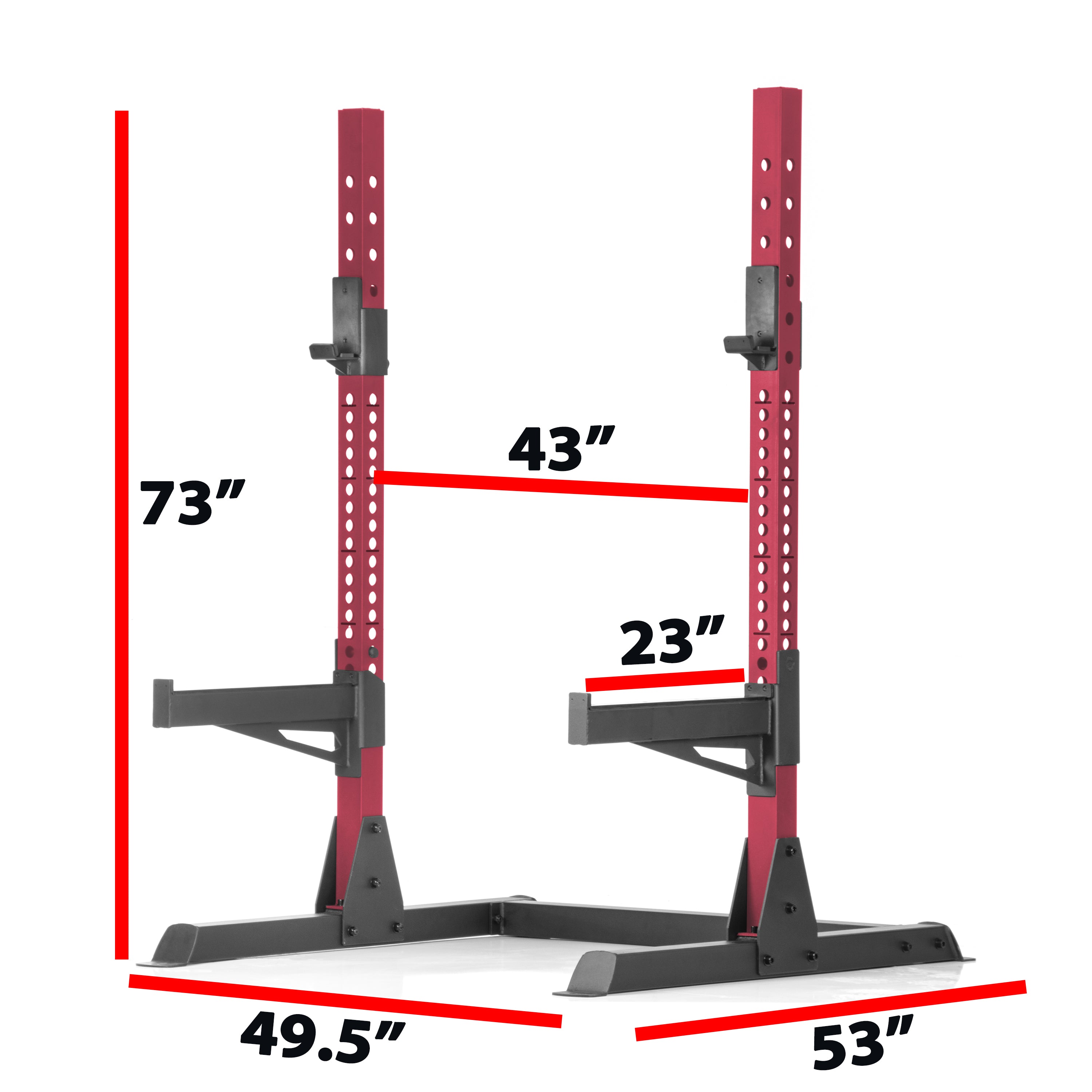 Squat Rack Bench Press with Adjustable Safety Spotters