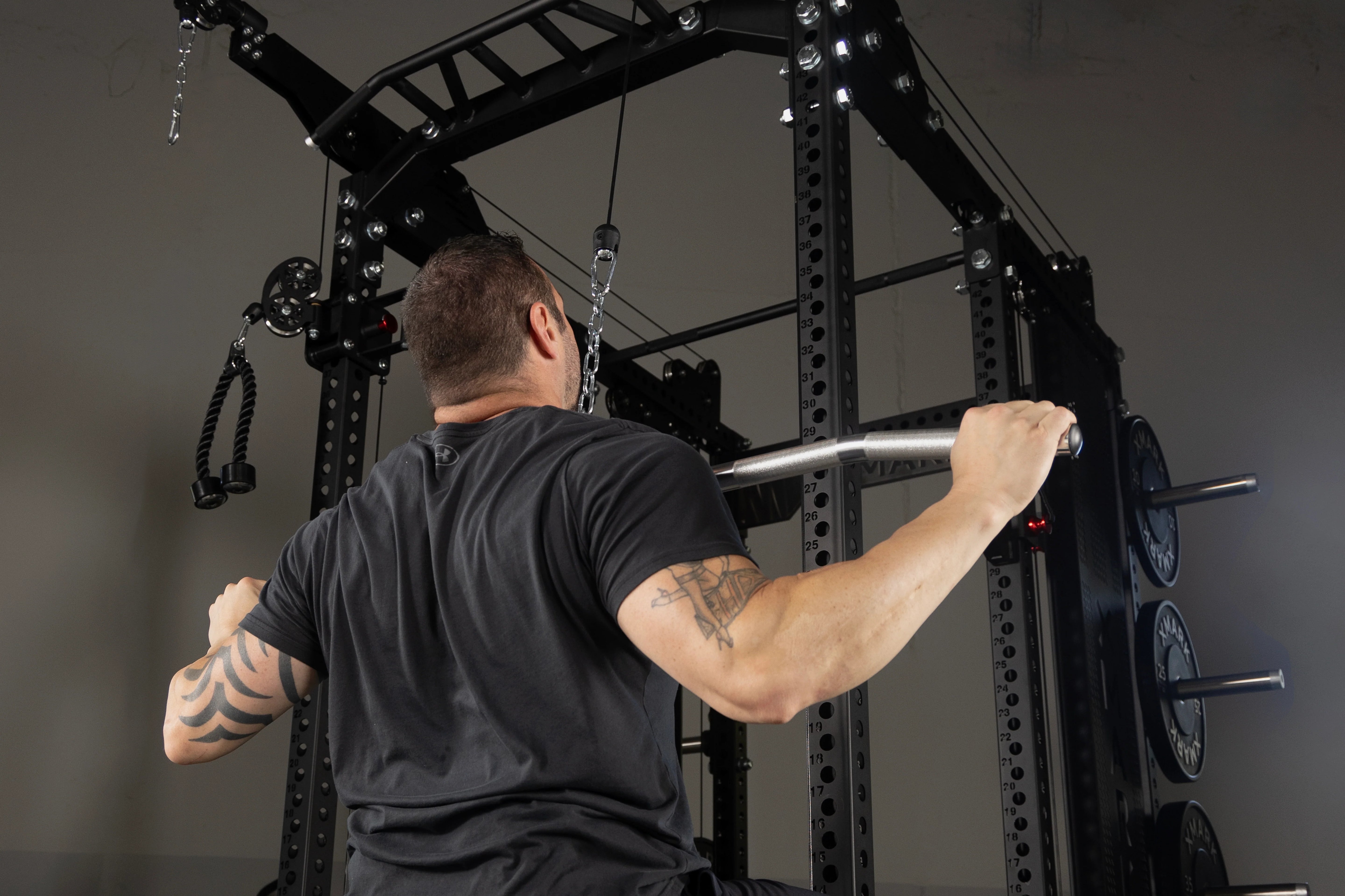 Commercial Power Rack Cable Machine, 440 lbs Total Stack Weight