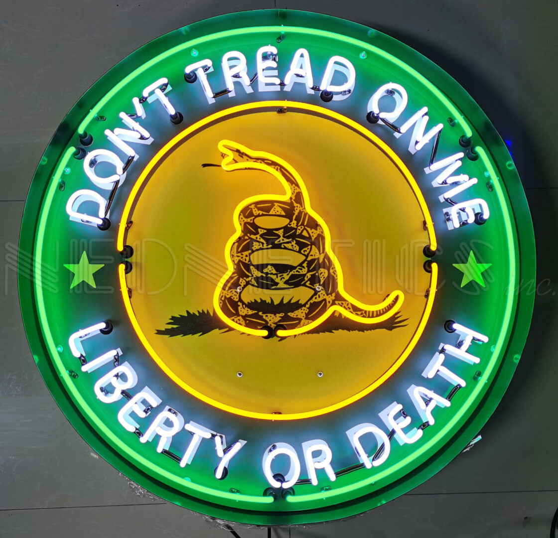DON'T TREAD ON ME NEON SIGN IN 36" STEEL CAN