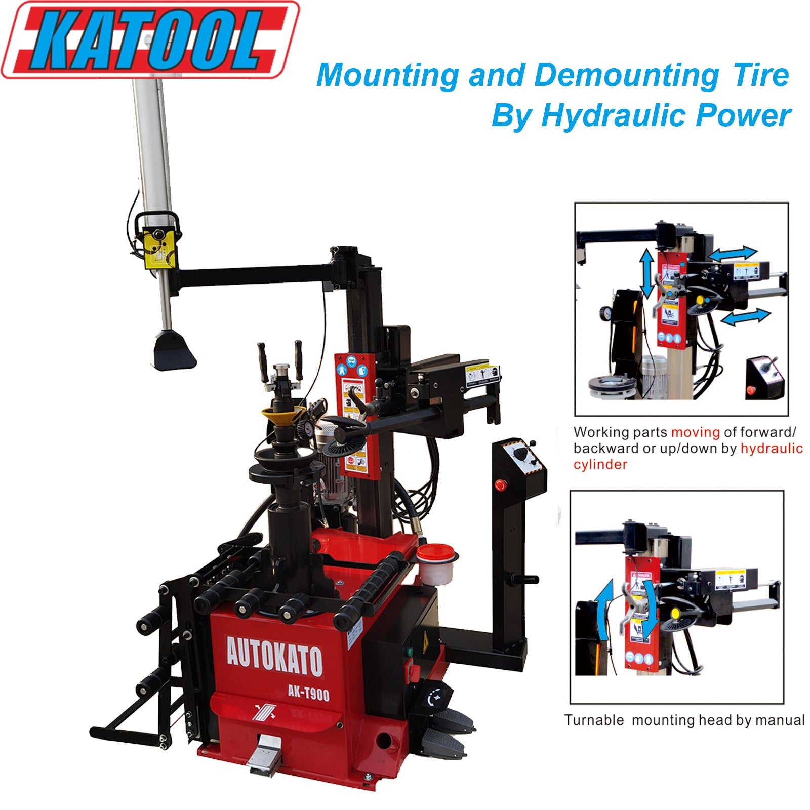 KT-T900 Hydraulic Tire Changer 12"-30" Rims