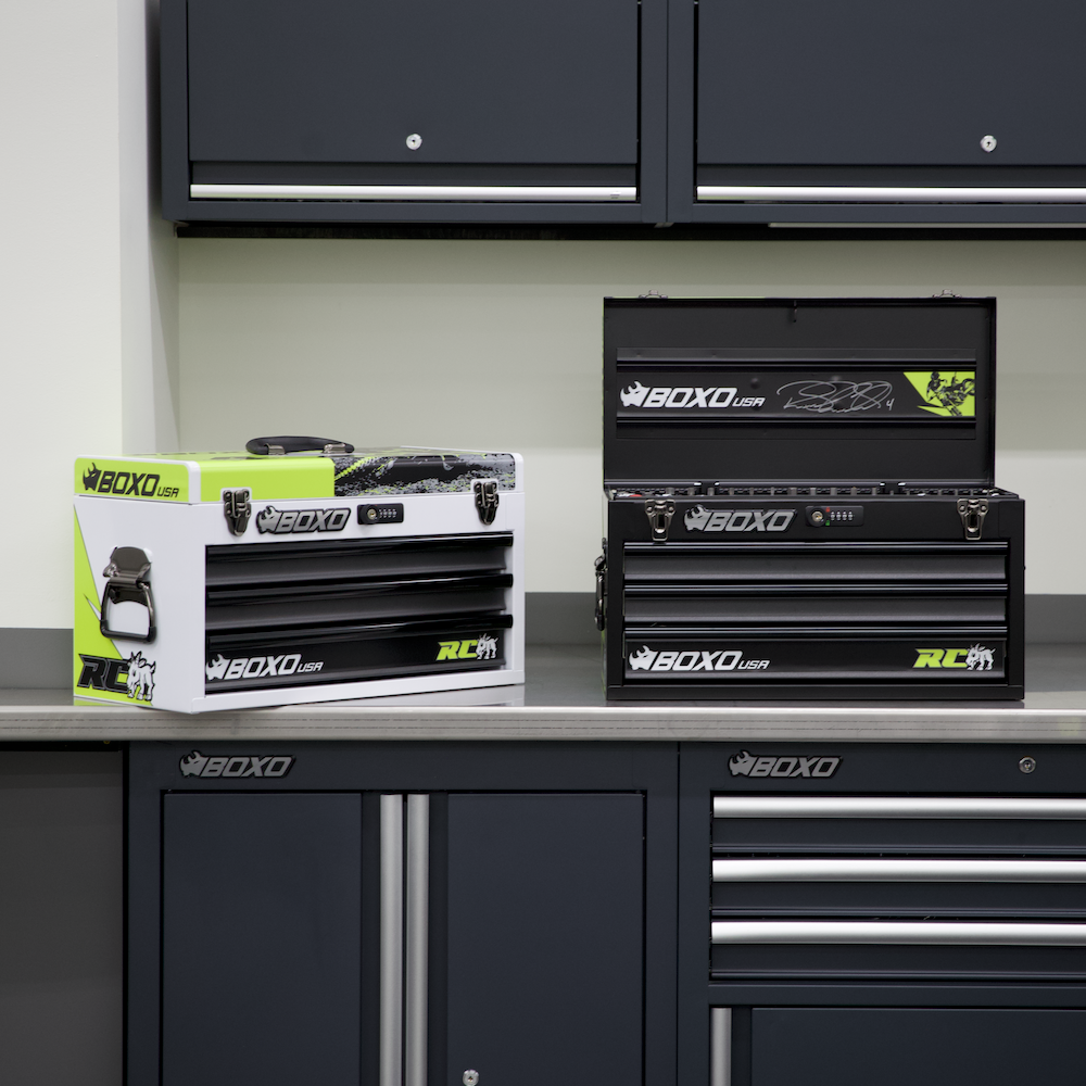 MotoBox | New Ricky Carmichael 3-Drawer Portable Tool Box with 103-Piece Metric Motorcycle Tool Set