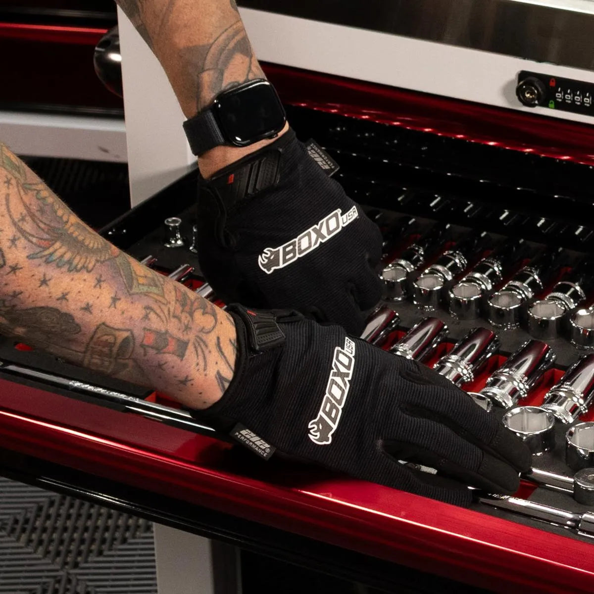 BOXO USA Mechanic Gloves – Touchscreen Compatible, High Durability Work Gloves