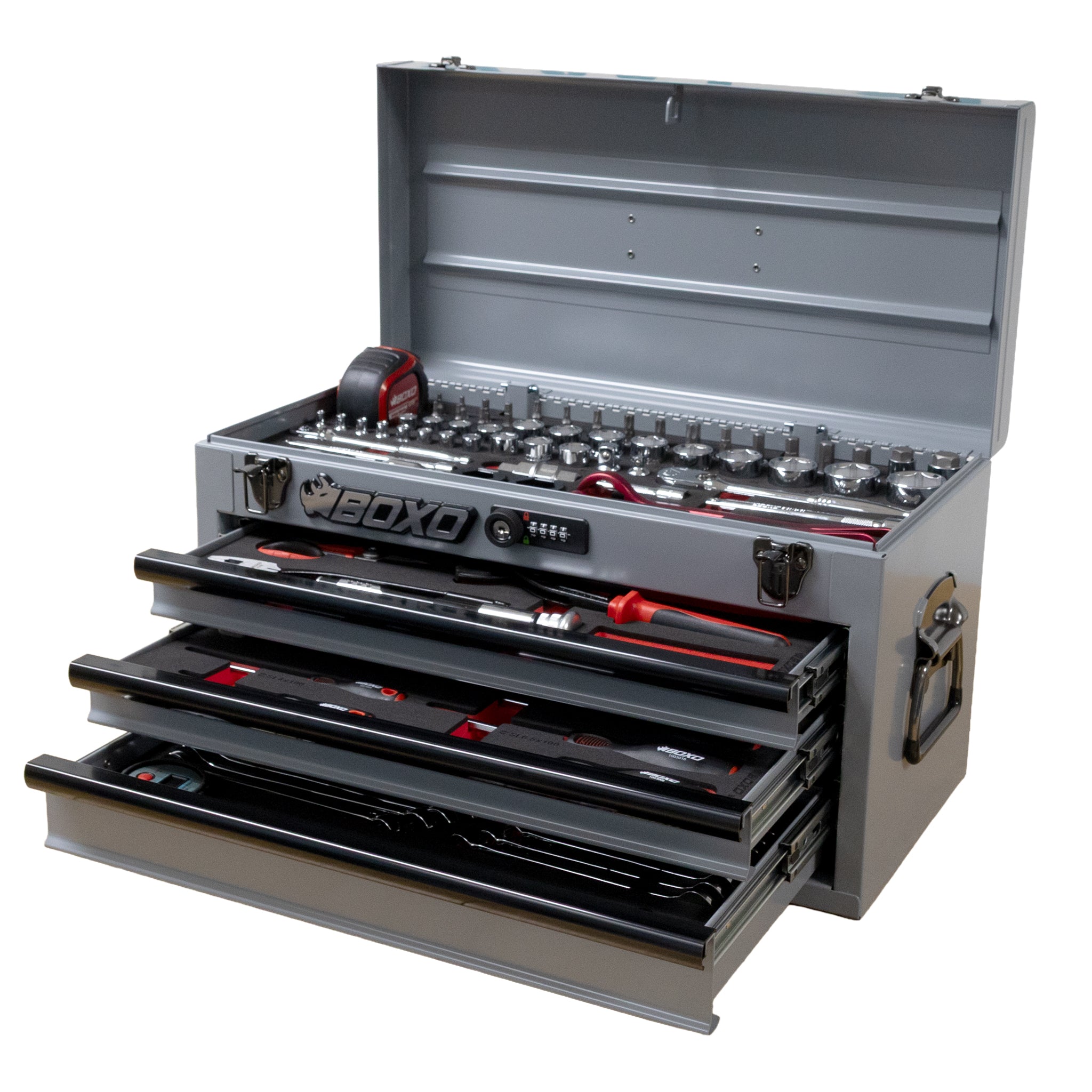 MotoBox | 103-Piece Metric Motorcycle 3-Drawer Hand Carry Tool Box