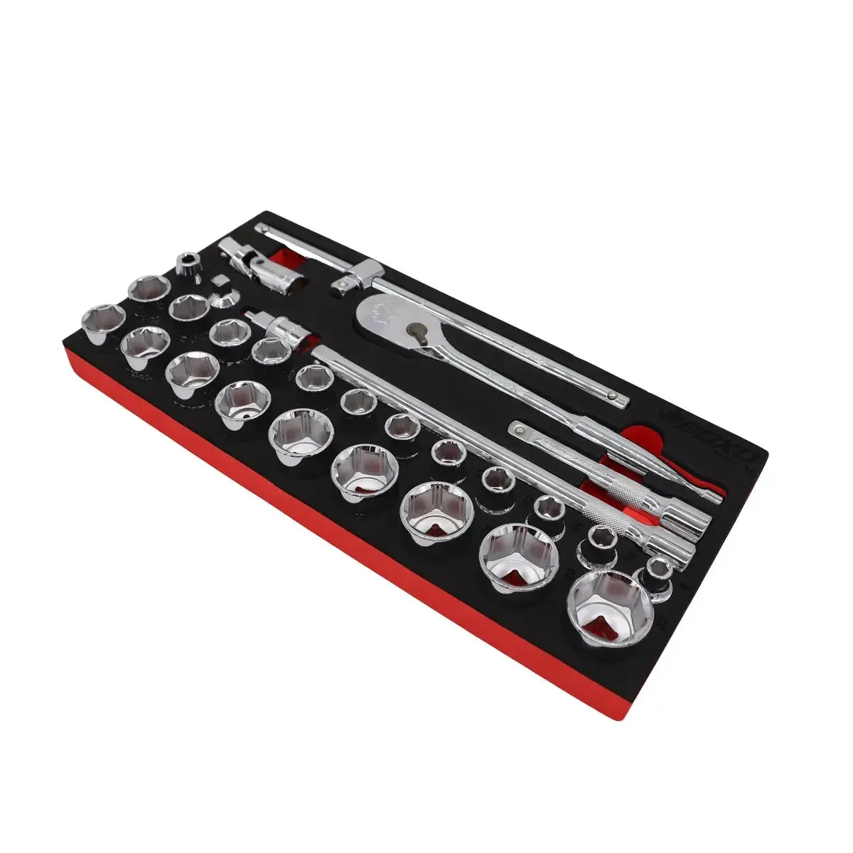 29-Piece 1/2" Drive 6-Point Metric Socket Set | 1/3 Drawer EVA Foam