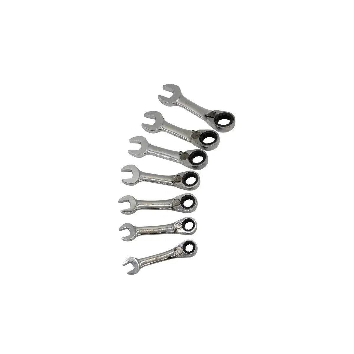 7-Piece Stubby SAE Reversible Ratcheting Combo Wrench Set | 1/9th EVA Foam