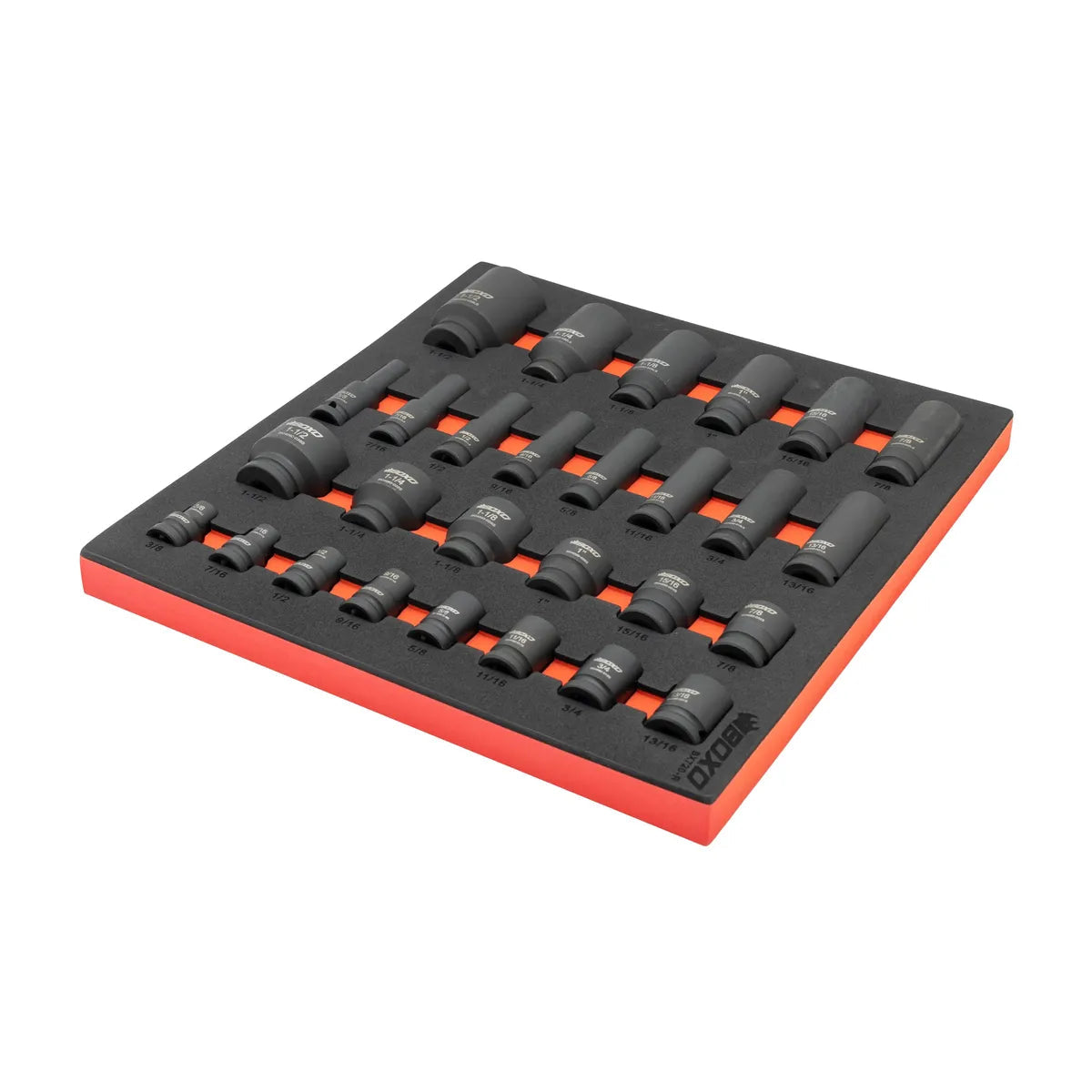 28-Piece 1/2" Drive SAE Impact Socket Set | 2/3 Drawer EVA Foam