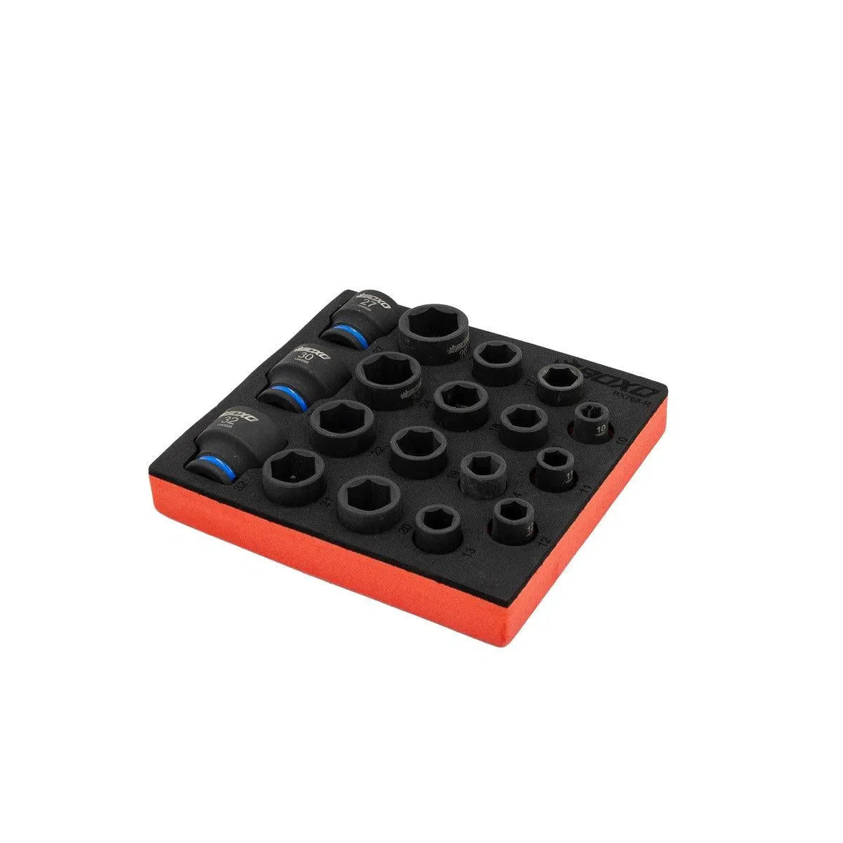 18-Piece 1/2" Drive Metric 6-Point Shallow Impact Socket Set | 1/6th EVA Foam
