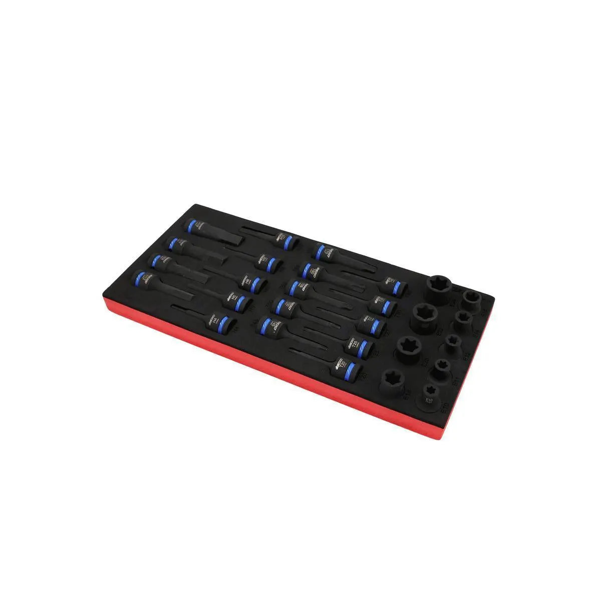 28-Piece 1/2" Drive Impact E-Torx, Torx, and Hex Socket Set | 1/3 Drawer EVA Foam