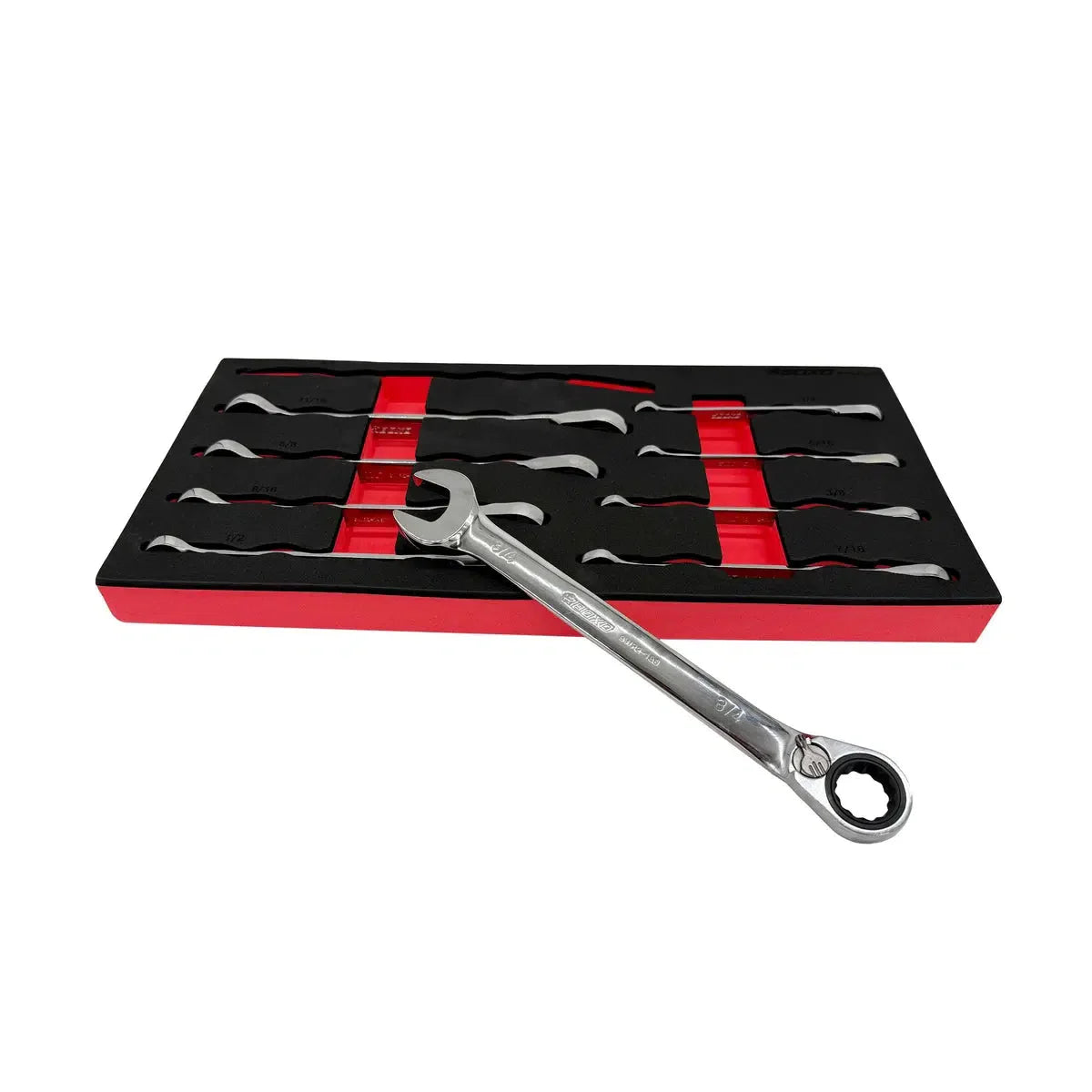 9-Piece SAE Reversible Ratcheting Wrench Set | 1/3rd EVA Foam