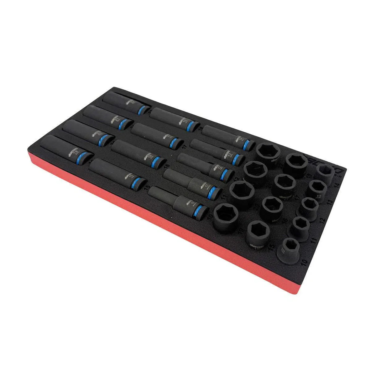 26-Piece 1/2'' Drive 6-Point Metric Impact Socket Set | 1/3rd EVA Foam