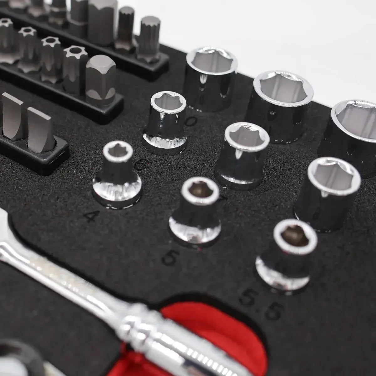 45-Piece Super Stubby Metric Ratchet Set | 1/9 Drawer EVA Foam