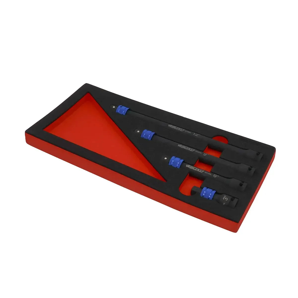 4-Piece ½” Drive Quick Release Impact Extension Set | 1/3 Drawer EVA Foam